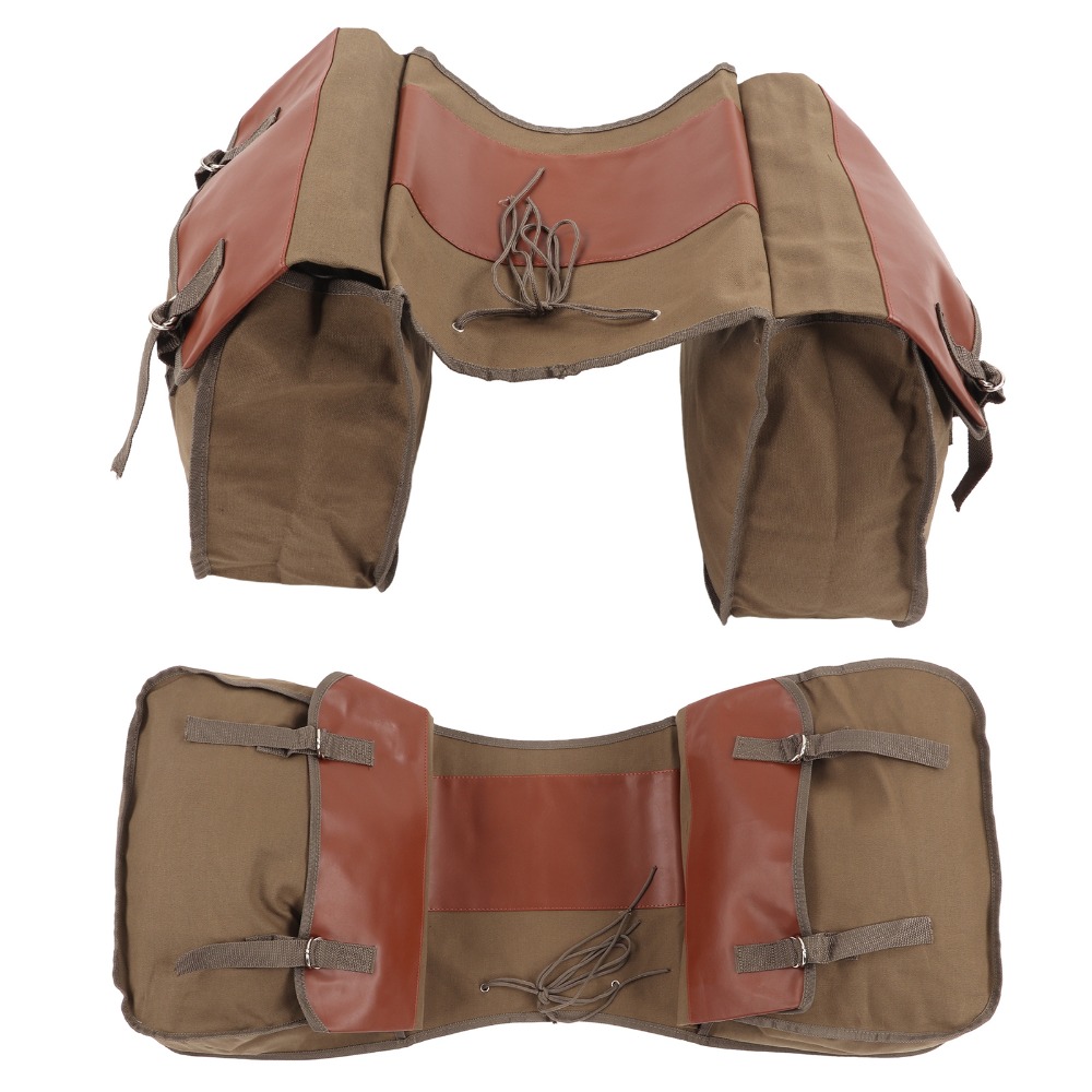 Durable Double-Side Bike Tail Bag Large Capacity Portable Bicycle Carrier Bag Retro Canvas Bicycle Rear Seat Bag Bicycle Accessories