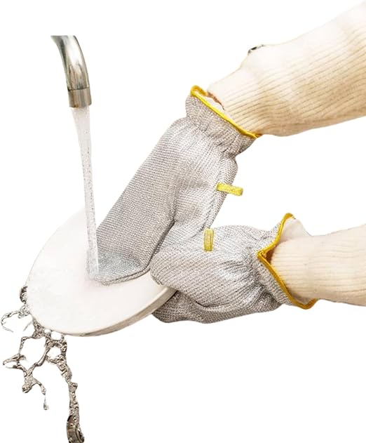 Multifunctional Cut Resistant Stainless Steel Mesh Kitchen Gloves | Dishwashing & Knife Safety Gloves for Home Use 1 pcs