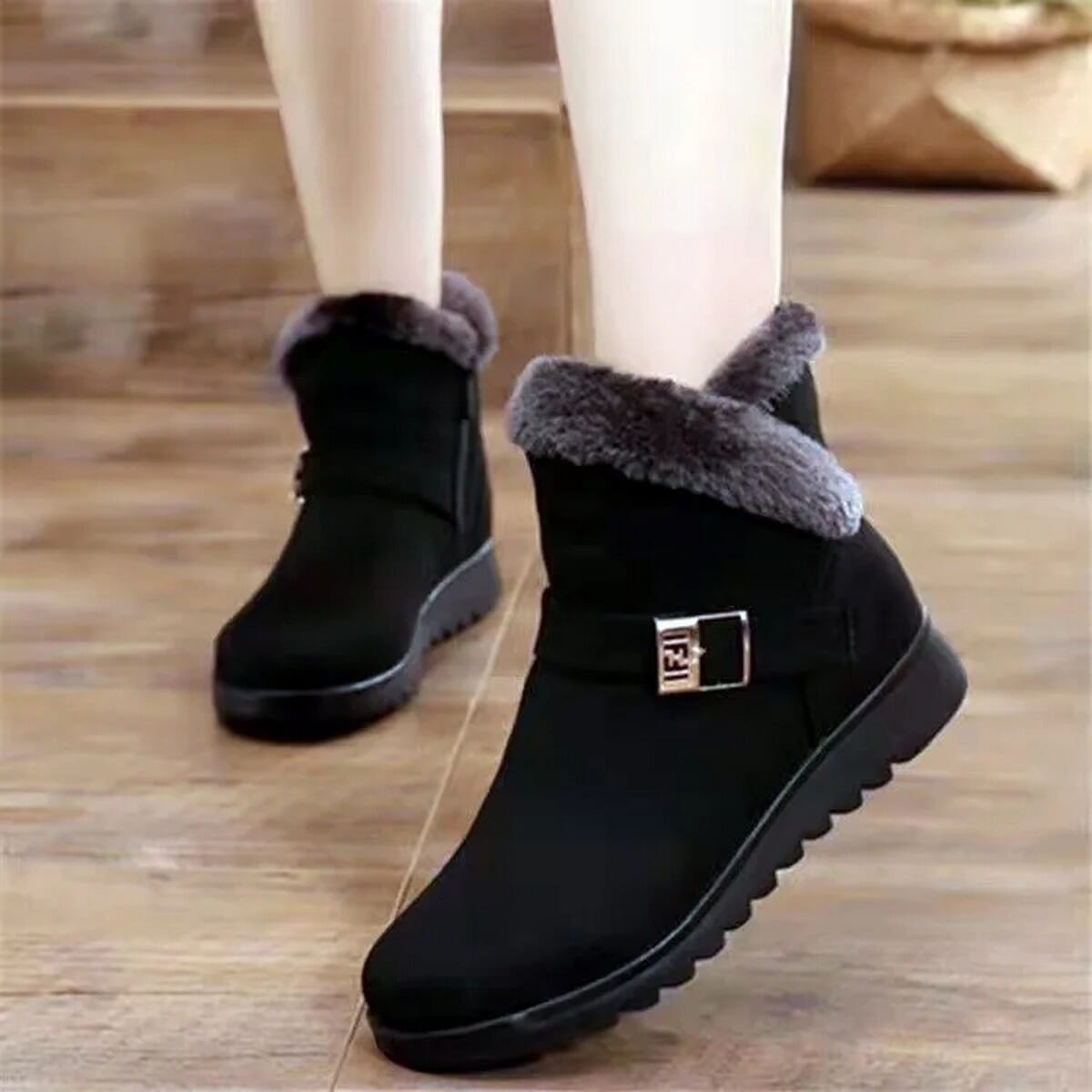 Korean Style Winter Women Boots Waterproof Snow Boots Casual Lightweight Ankle Warm Fur Boots