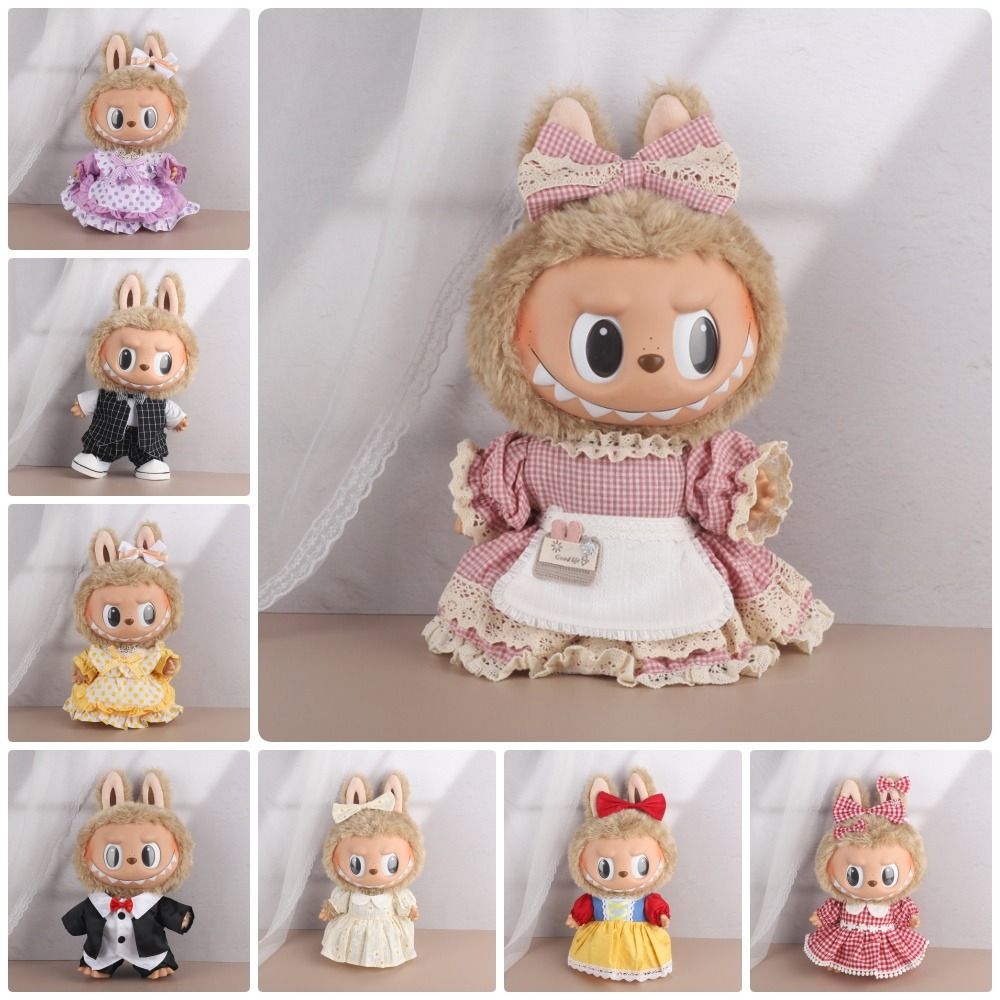 1Pcs New Labubu Time To Chill Filled Only Selling Clothes Handmade Cos Gift Labubu Doll Clothes Macaron Hat Shoes Bag Doll Accessories for 37cm Labubu Doll for 37cm Labubu Doll