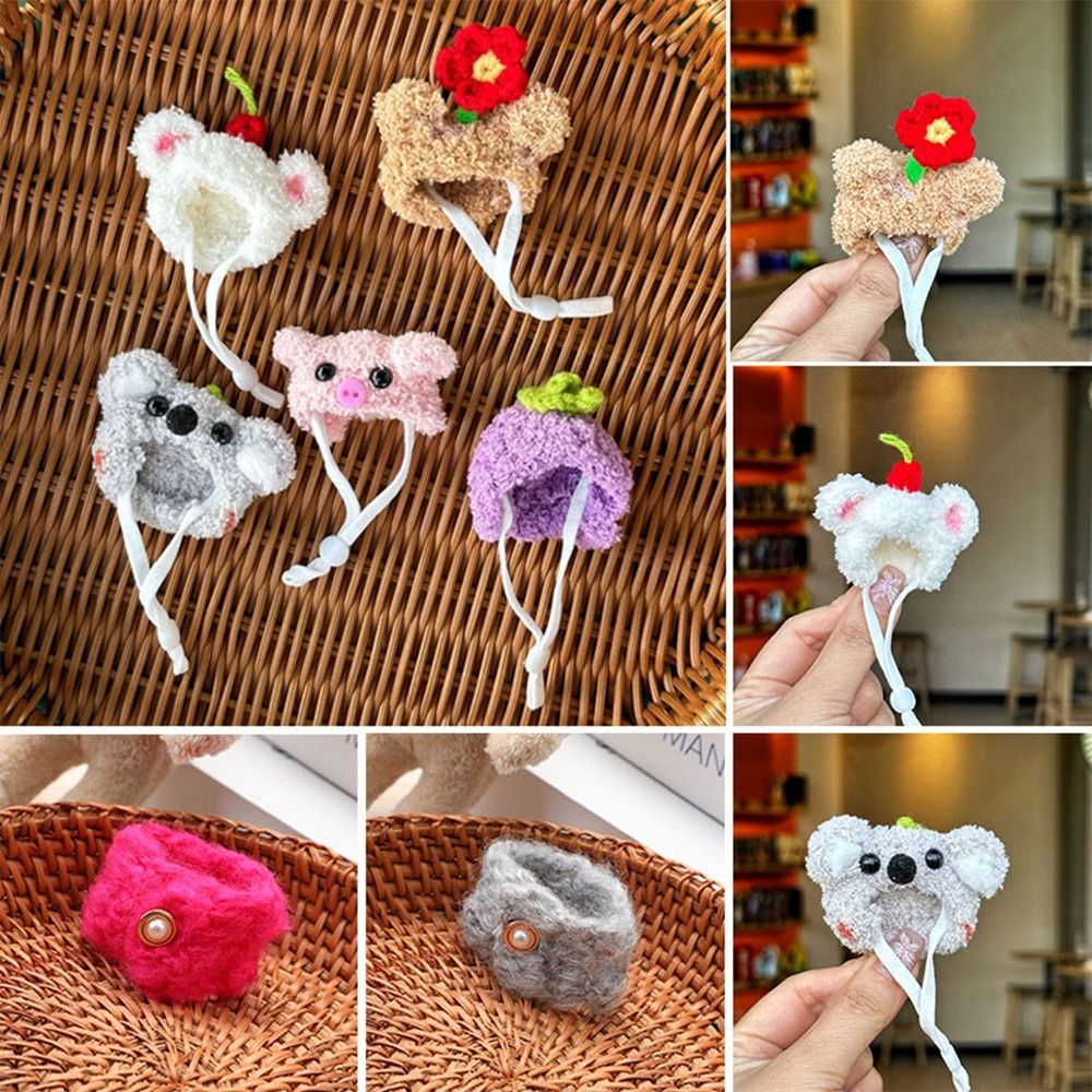 High Quality Fashion Woolen Plush Hat Cute Candy Color Knitted Scarf Mini Casual Wear Hat for 10cm Cotton Dolls