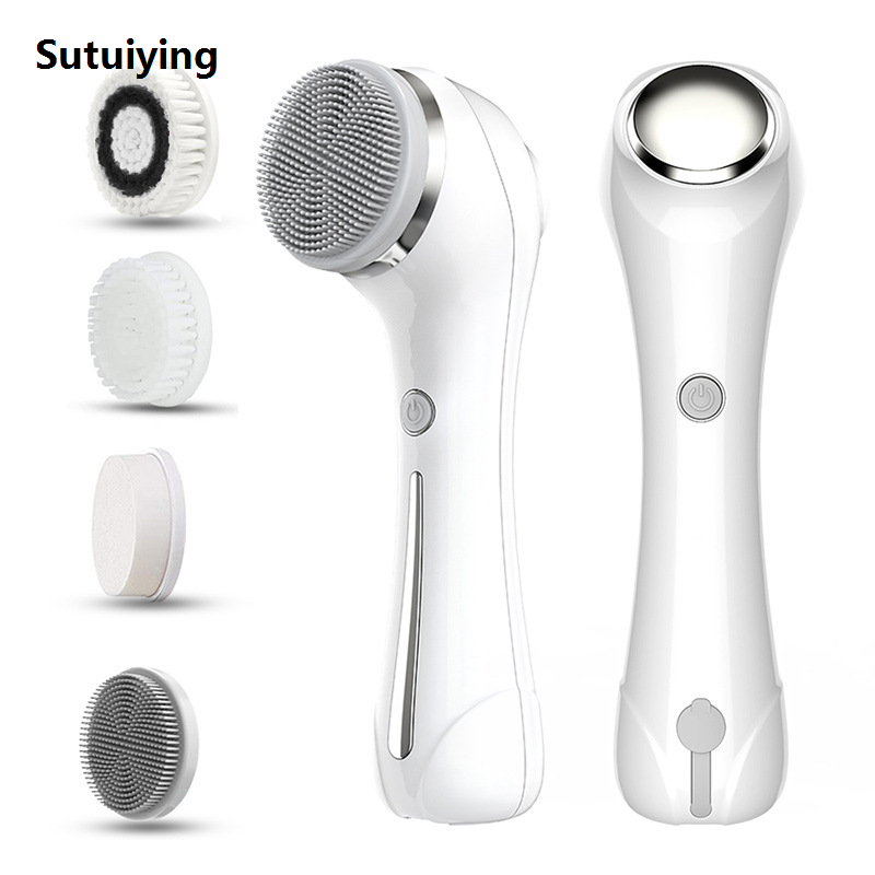 Bargain price Face Scrubber Sonic Facial Cleansing Brush with 5 Interchangeable Brush Head IPX7 Waterproof Wireless Rechargeable for Massaging