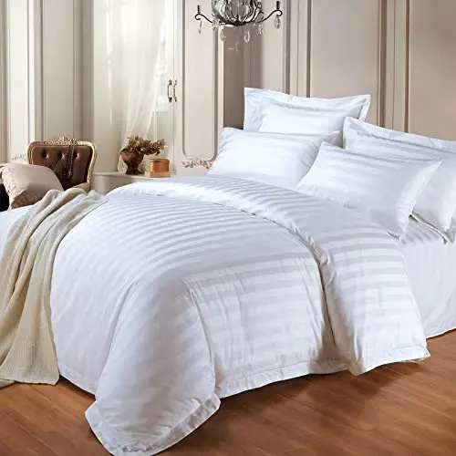 Queen Size Bed Sheet With Two Pieces Pillow Cover And Blanket Cover In White (4 In One)