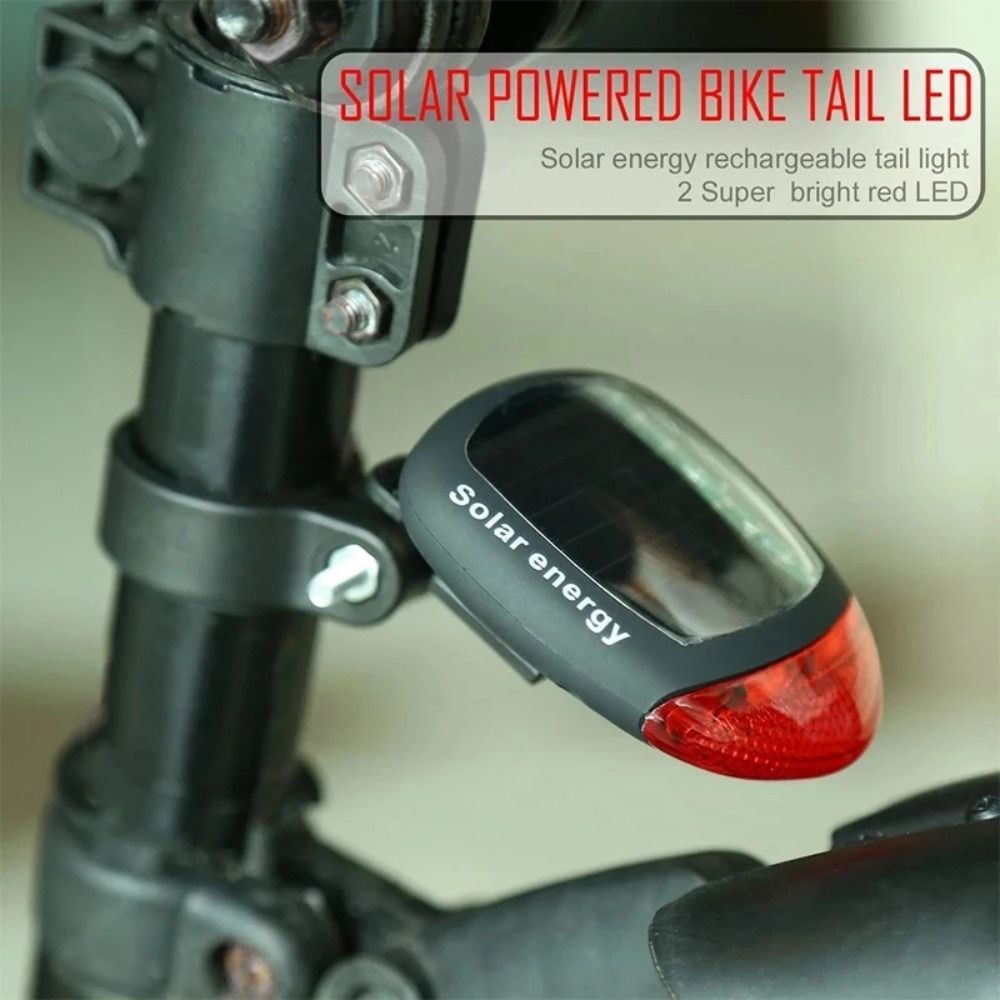 New Plastic Bicycle 2 LED Taillight Cycling Safety Road Mountain Bike Bike Tail Light Solar Energy