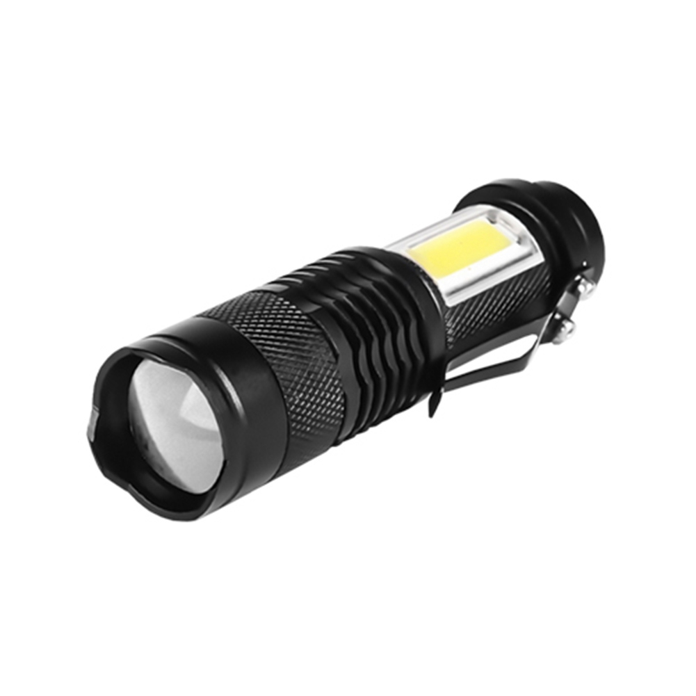 FORIDE Portable Mini LED Flashlight XPE+COB Zoom Outdoor Light USB Rechargeable Torch Waterproof Zoomable Lantern,C