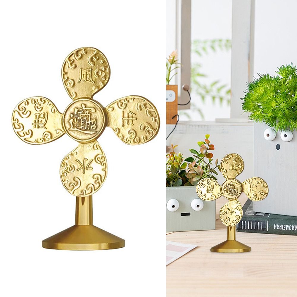 Creative Chinese Style Good Luck Ornaments Alloy The Fung-shui Windmill Ornaments Gold Desktop Figurine Gift