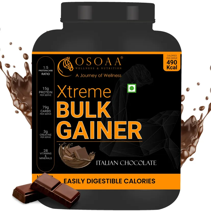Osoaa Xtreme Bulk Gainer Weight Gainers/Mass Gainers (3 kg, Italian Chocolate)