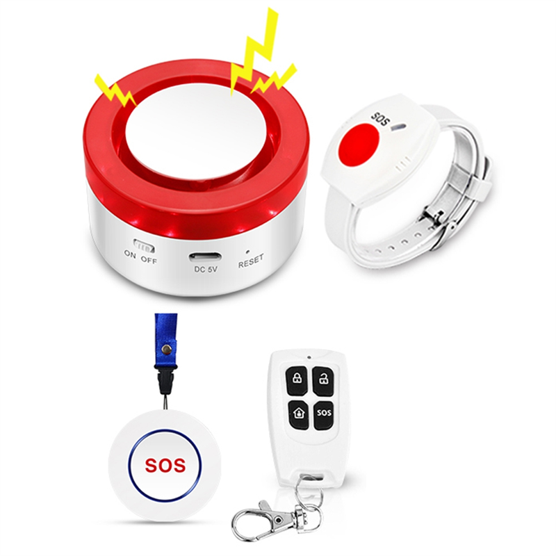Tuya Smart APP Notified Panic Button Emergency Fall Alert Device for Elderly Senior SOS Life Caregiver Pager Notification EU Plug