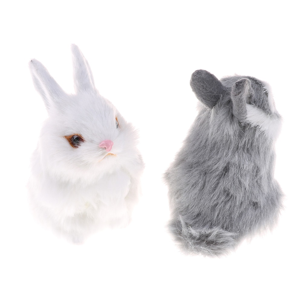 Vylon Cute Artificial Small Animal Rabbit Stuffed Plush Toys Soft Mini Bunny for children Kids Gift Toys Decor Simulation Pocket Toy