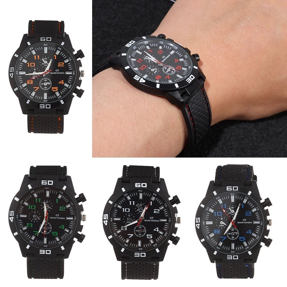 New Silicone Strap Mens Quartz Wristwatches Quartz Watches Wristwatches Sports Watch