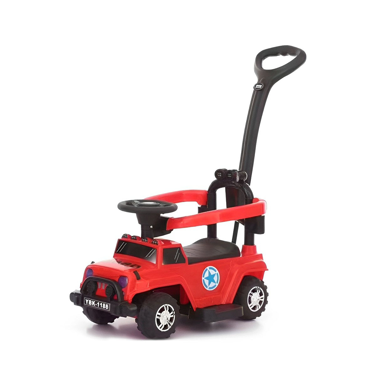 Ride On Musical Push Car With Black Handle For Kids | Push Toy Car With Storage And Non Slip Tyres For Kids