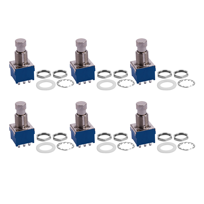 NXFDSIOZ 6X Guitar Effects 3PDT 9-Pin Latching Stomp Pedal Footswitch Foot Switch Blue