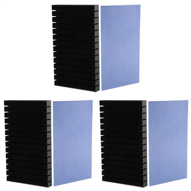 OUMERY 3X DIY Aluminum Radiator for RTX 3080 3090 Graphics Card Backside VRAM, MOD GPU Backplate 150X90X15mm