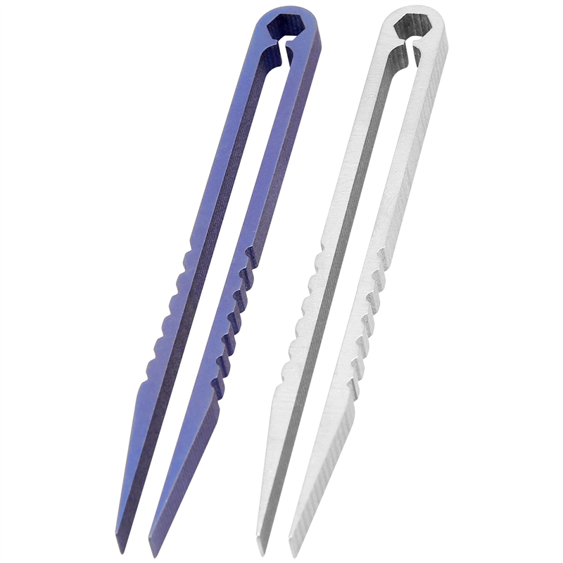 NAMUNY 2 Pack Mini Tweezers Titanium Portable Titanium Alloy EDC Tweezers Survival Camping Outdoor Travel Mini Tool