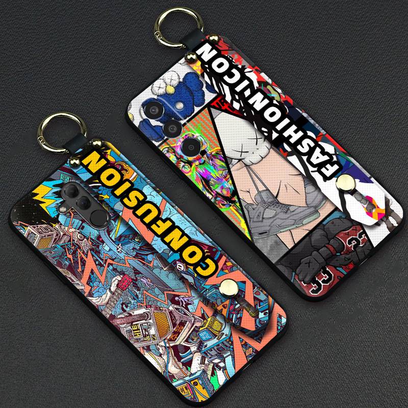 Graffiti Shockproof Phone Case For Samsung Galaxy A36 5G/SM-A366B Wristband ring Silicone Wrist Strap Dirt-resistant