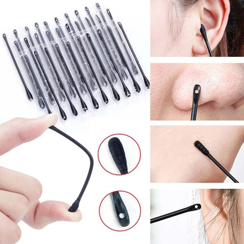 10pcs Disposable Sterile Cotton Swab To Remove Blackheads Squeezing Acne Sticks Scraping Multifunctional Cleaning Cotton Swabs