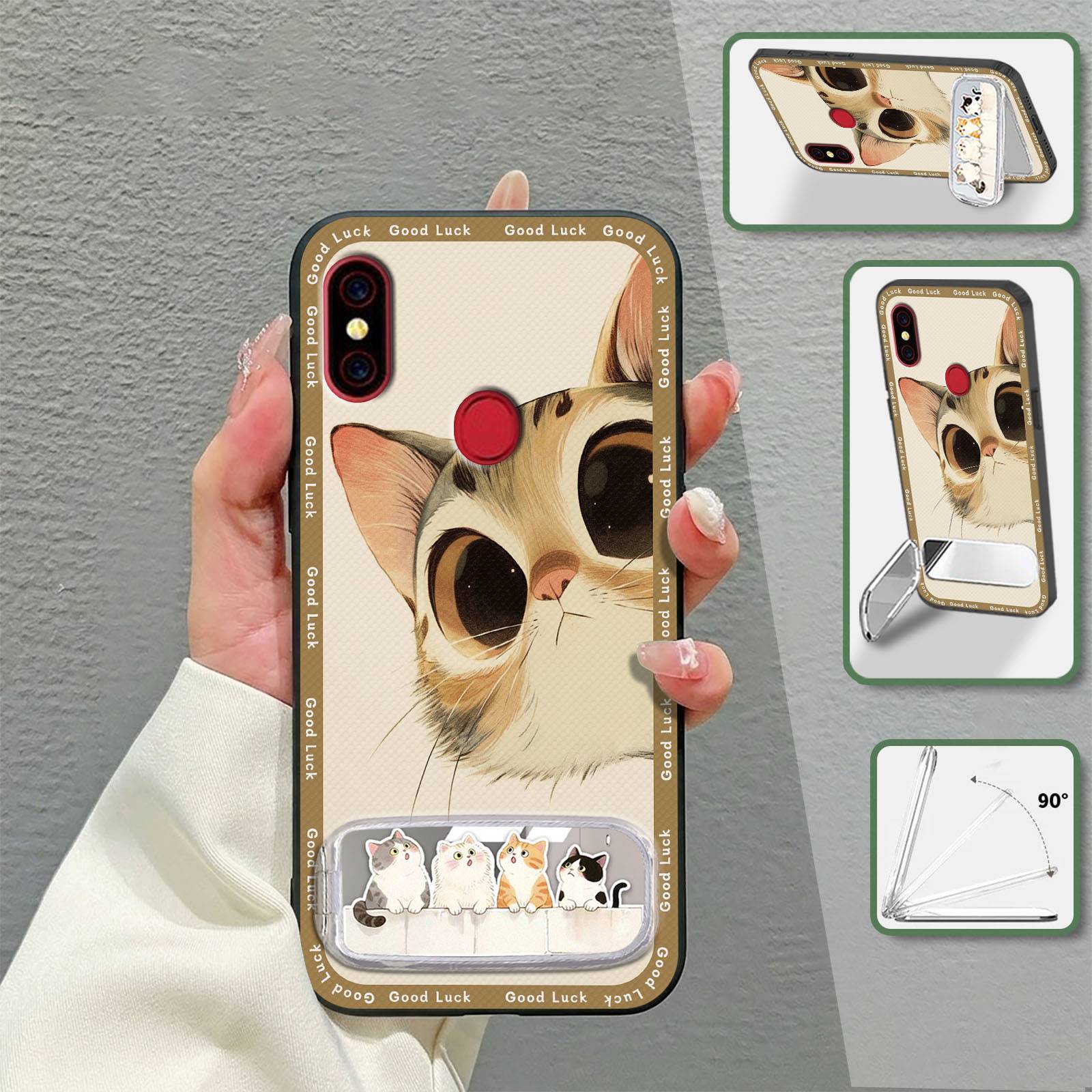 Mirror Fashion Design Phone Case For Xiaomi 12T Pro TPU Protective Back Cover Makeup Mirror Embroidery Anti-knock Cute