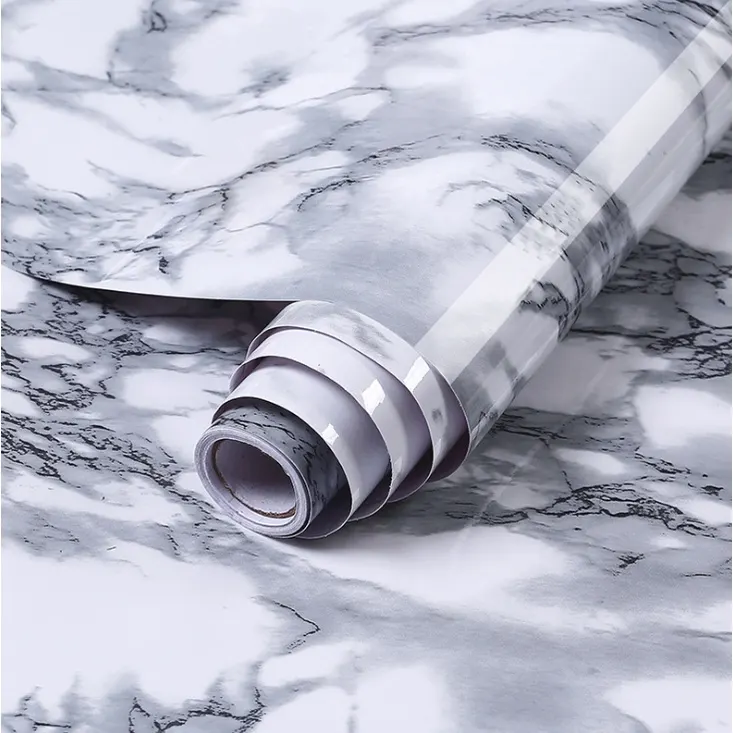 Oil Proof Self Adhesive Kitchen Marble Sticker | Marble Design Self Adhesive Oil Proof Kitchen Sticker, Black and White Design