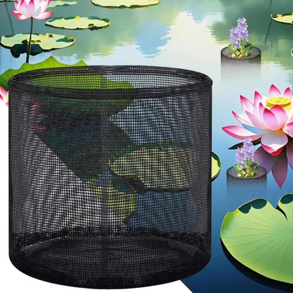 4Pcs Durable Breathable Mesh Pond Baskets Reusable Square/Round Aquatic Planting Bags Enhanced Root Hydration Easy To Clean Floating Pot for Pond Indoor Garden