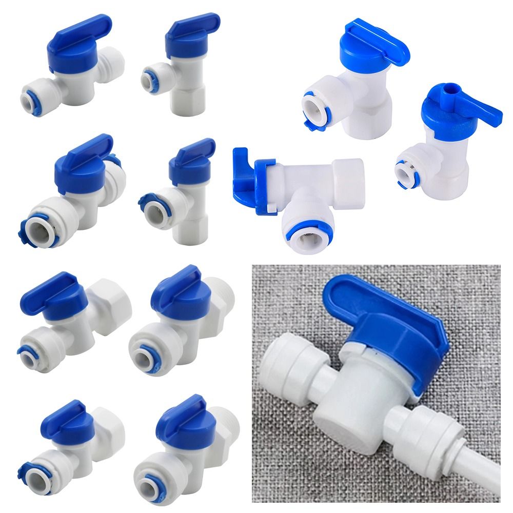 1Pcs Durable Water Straight Plastic Ball Valve Male Female Thread 1/4" 3/8" Male 1/2" Female Reveser Hose Quick Connector 1/4" 3/8" OD Osmosis Aquarium Fitting Pipe Fitting