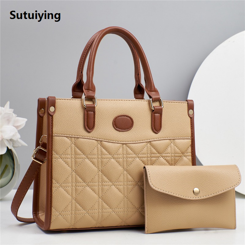 Sutuiying Women's Handbag Tote Large Capacity Crossbody Shoulder Bag with 2025 New Small Clutch Purse Wallet Designer Female Top-handle Bags