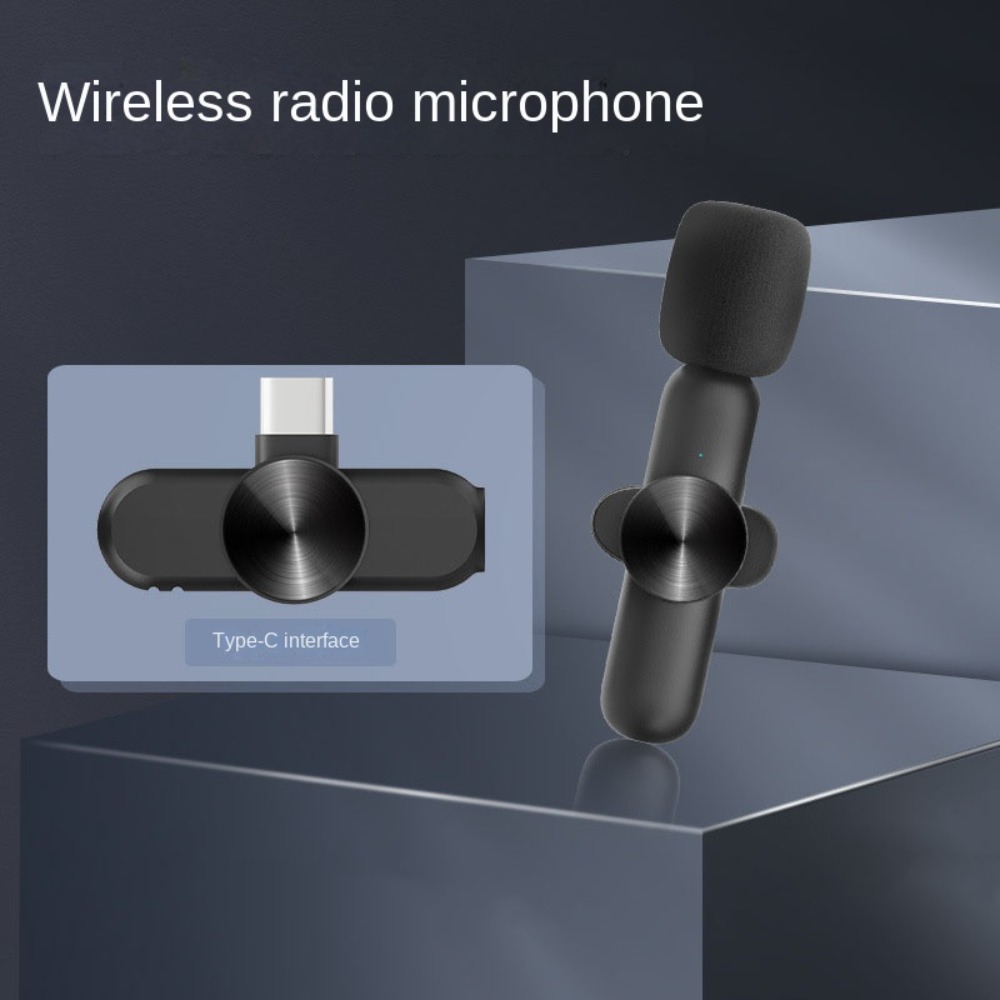 Live Broadcast Mic Type-C Mic K3 Mini Lavalier Microphone Noise Reduction Portable Mini Lapel Mic Black Wireless K3 Microphone Radio Live Recording