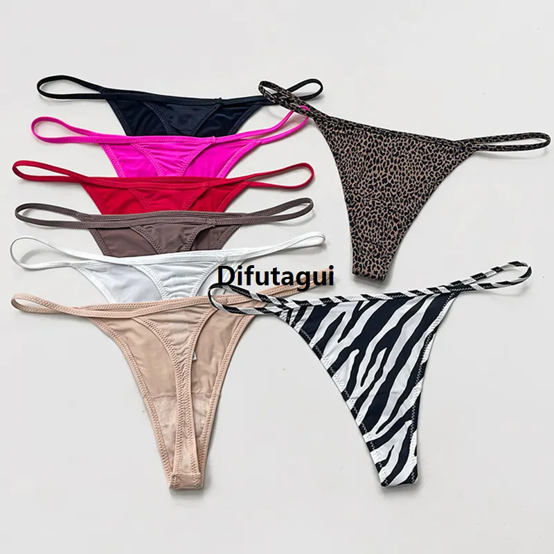 Difutagui Profesional -S Lingerie Slik Leopard print low rise girls G line ladies 【2025 Version】 panties shorts thong IceT back seamless ladies lingerie size XL