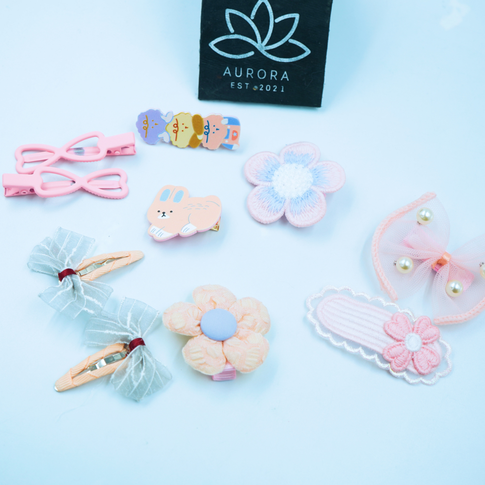 Cute Hair Clips Collection For Girls | Kids Design | 10 pcs in 1 packet | B52
