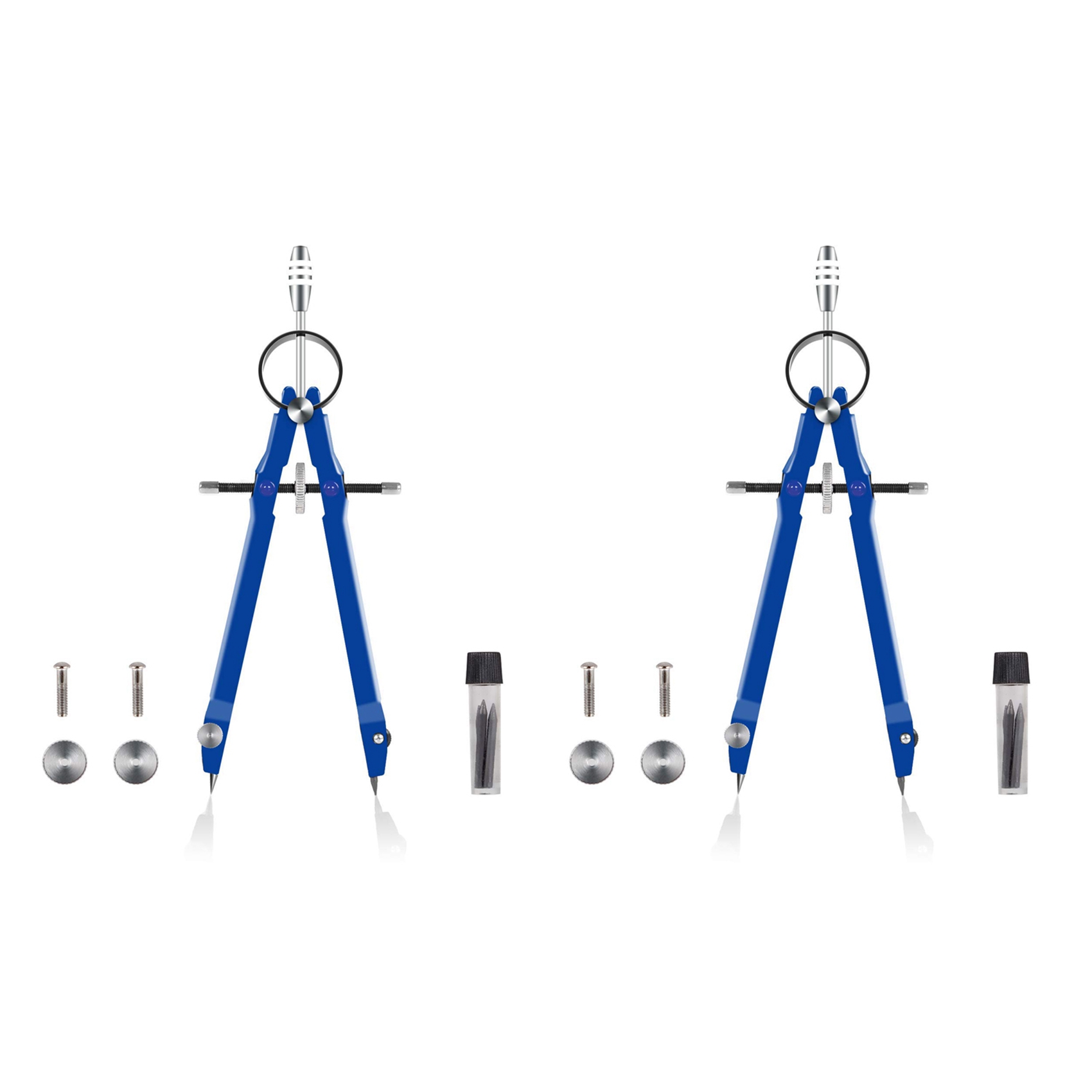 fasdaga 2X Professional Compass, Compass Geometry Set with Lock, Math and Precision Compass, Metal and