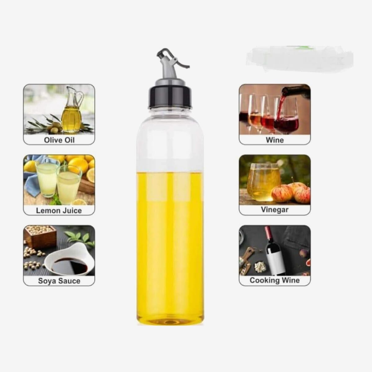 National Unbreakable Transparent Oil Dispenser Bottle 1 Litre