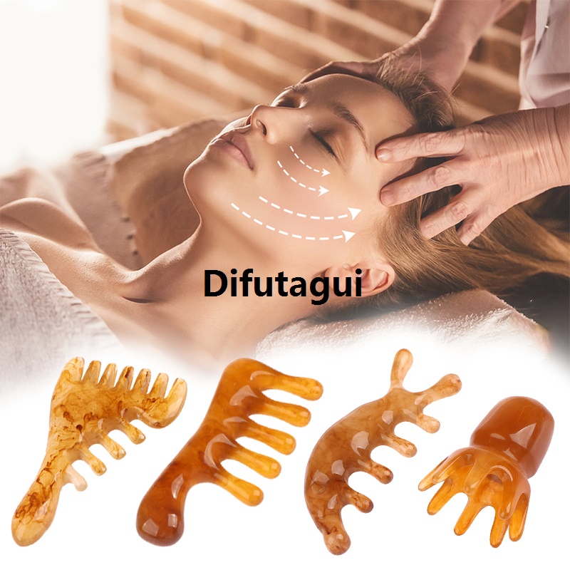 HOT High Quality 1Pc Natural Resin Horn Pocket Comb Wide Toothed Comb SPA Guasha Scalp Massage Brush Hair Care Tool