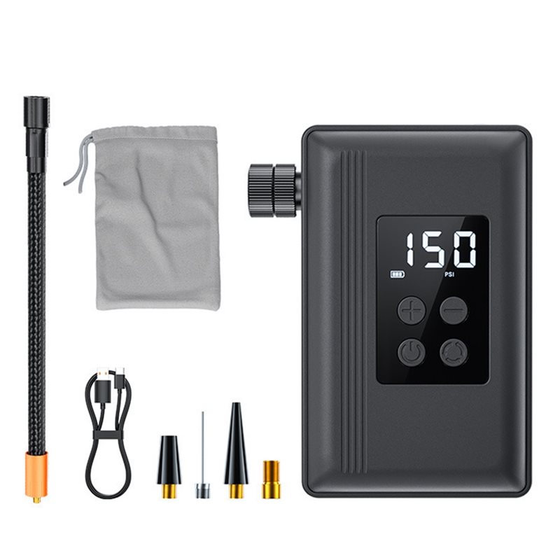 Spreeshop Bicycle Inflator Pump with Lighting , Digital Gauge Rechargeable Wired Bike Tire Pump & Portable