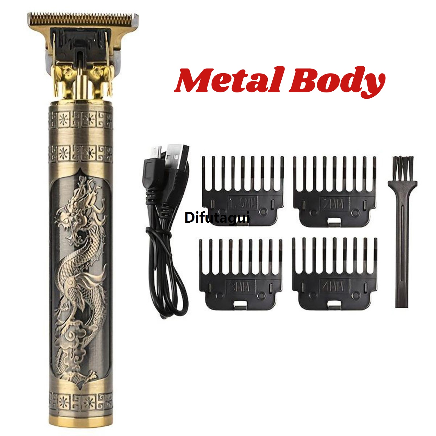 Difutagui New style Original Vintage T9 Hair Trimming Cutting Machine - Professional Hair Clipper for Sales promotion Precise Hair Styling, Beard Body Grooming - Powerful, , and Rechargeable T9 Hair Cutter