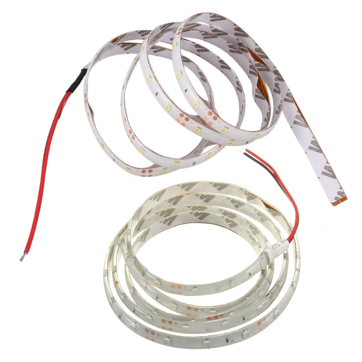 NAMUNY 2 Pcs 1M 60-3528 SMD Waterproof LED Light Strip DC12V (White & Blue)