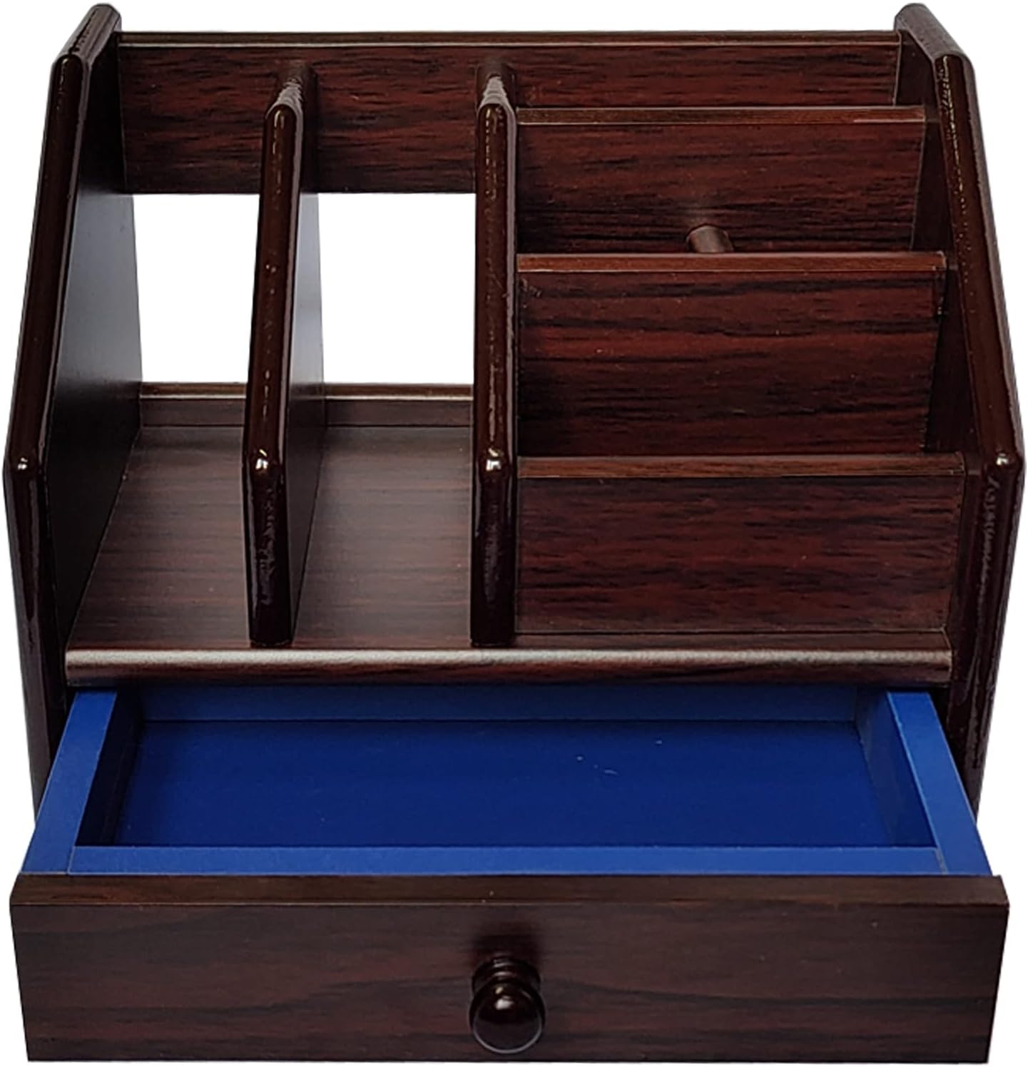 Wooden Pen Stand Big Size with Drawer Mobile Holder & Remote Stand for Office Desk Table Accessories Box