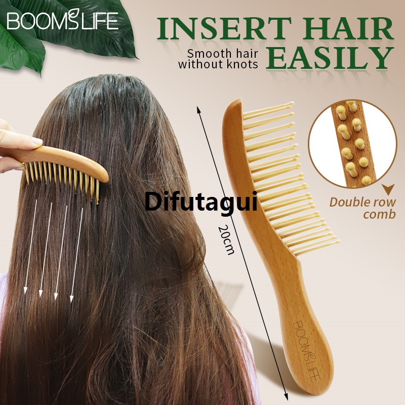 Difutagui The care brush massages the scalp and the head is detangled for hair combs, High Quality wide teeth, anti-static wood combs, hairbrushes for women, and for hair