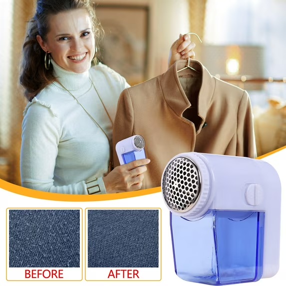 Lint Remover Portable Fabric Shaver, Electric Lint Remover for Clothes, Sweaters, Upholstery & Blankets, Easy-to-Use Clothes Depiller for Home & Travel