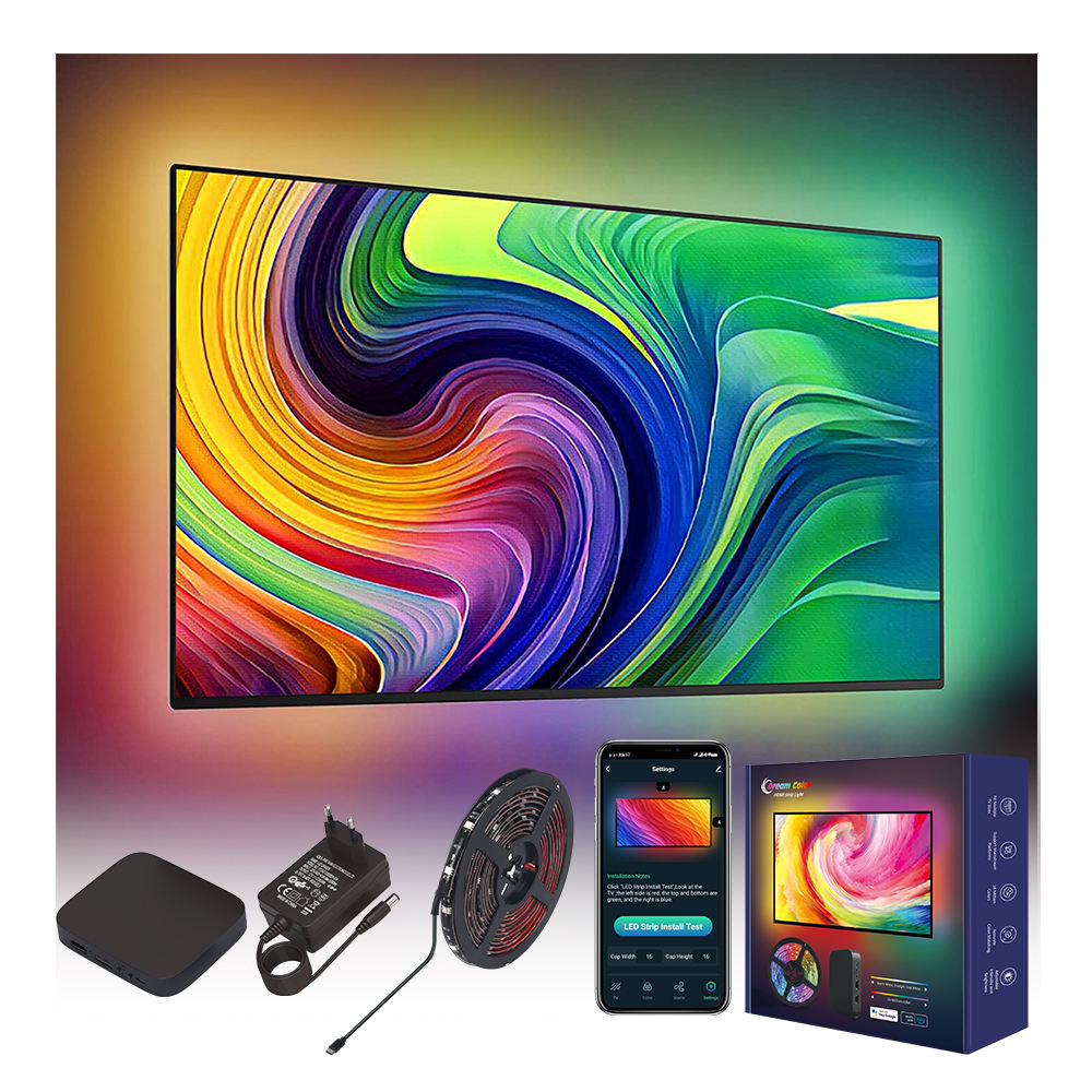 Smart Ambient TV Light Kit Music Sync Box Color Changing Remote Control LED Backlight LED Light Strip RGB