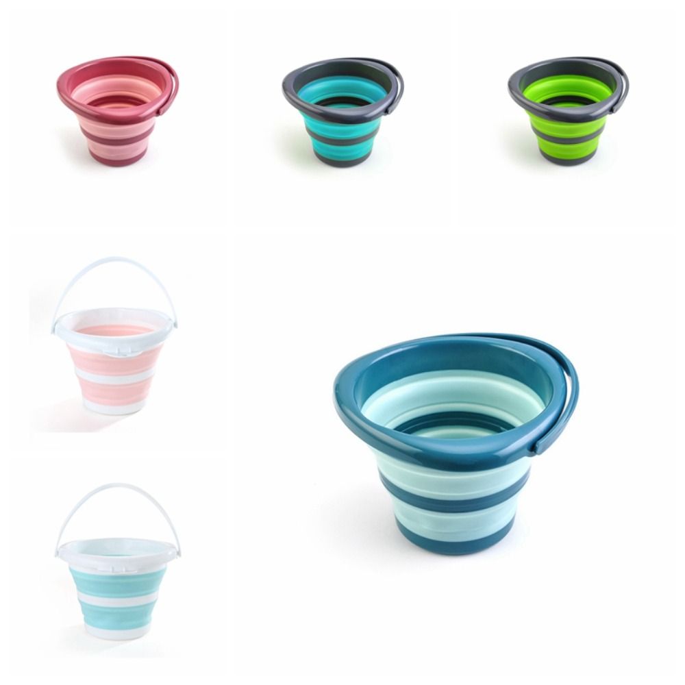Bathroom Tool Thickened Folding Water Bucket Multifunctional with Handle Fishing Bucket 3L Plastic Collapsible Wash Basin Space Saving