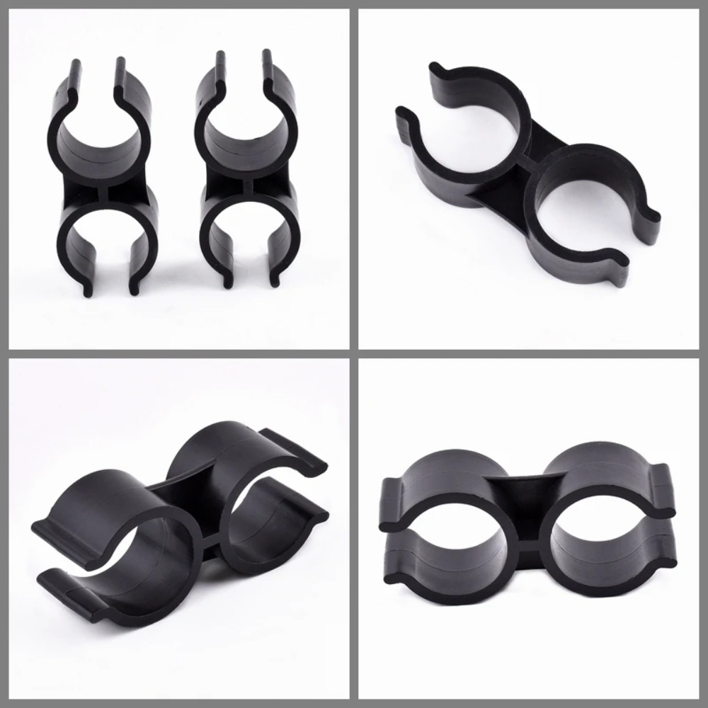 6pcs Universal 20/25mm PVC Pipe Clamp Double U Type Agricultural Irrigation Pipe Clamp Garden Tool Water Pipe Support