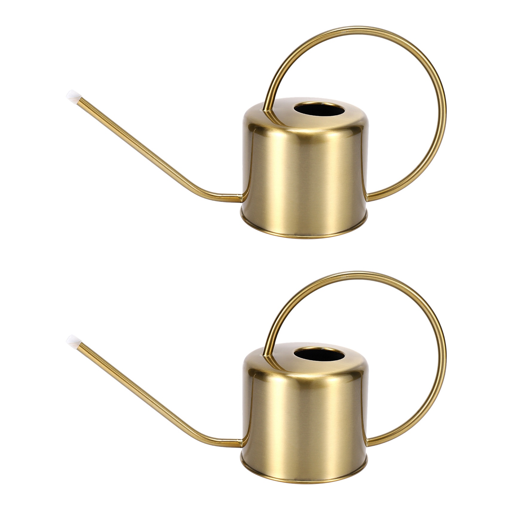 FORIDE 2X Watering Can Golden Garden Stainless Steel 1300Ml Small Water Bottle Easy to Use Handle Perfect for Watering Plants