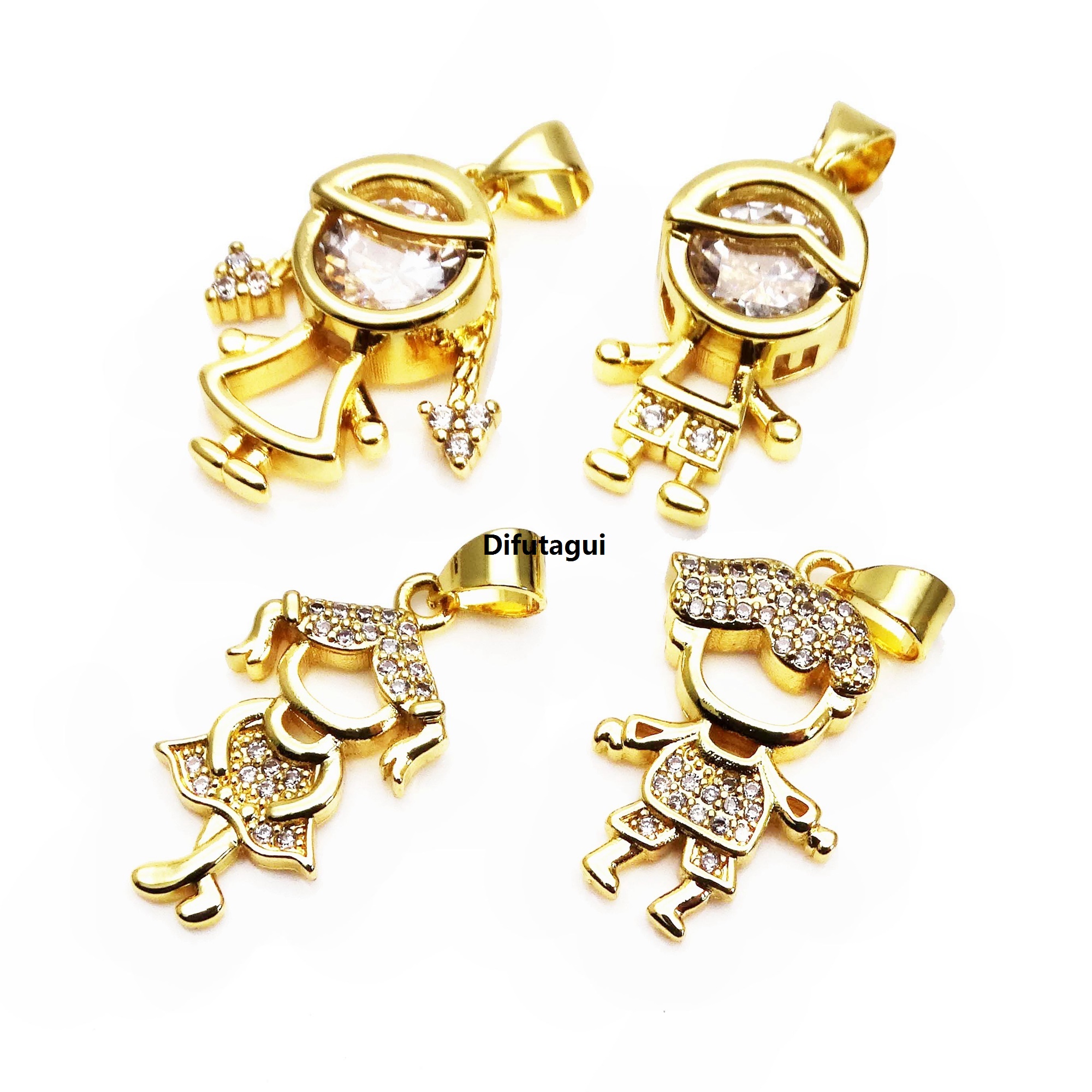 Difutagui Micro zircon Cute boys and girls pendant accessories Couple Profesional pendant DIY necklace accessories made fine jewelry
