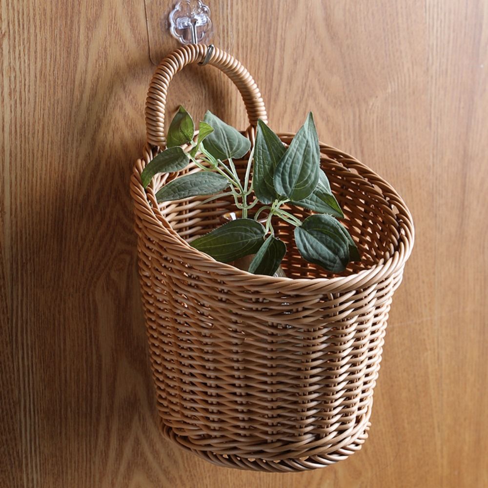 Sturdy Hanging Vegetable Fruit Storage Baskets Woven Hangable Design Wall Shelf Basket Portable Durable Hanging Basket Home