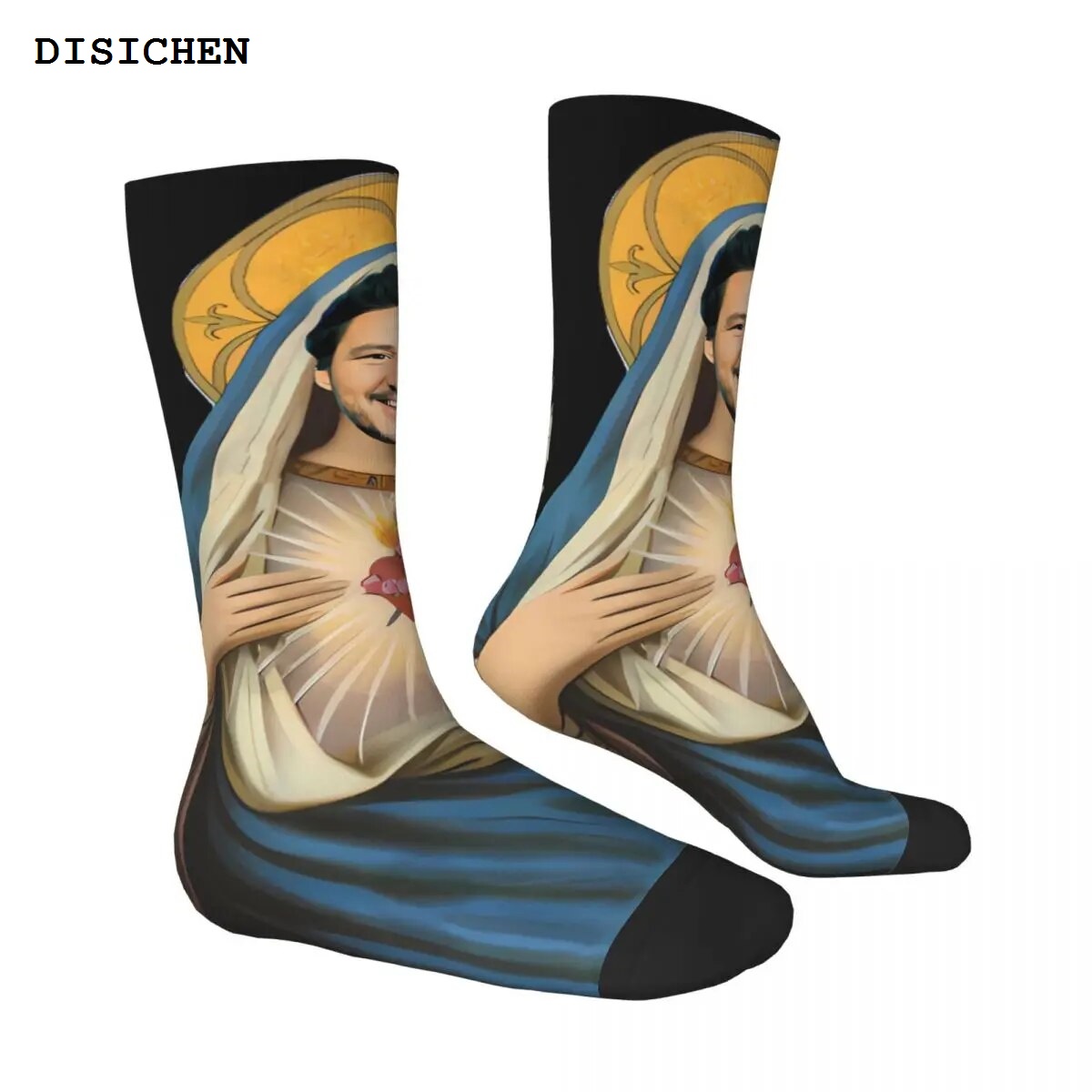 DISICHEN Luxury Sacred Heart Pedro Pascal American Actors Uni Winter Socks Hip Hop Happy Socks street style Crazy Sock
