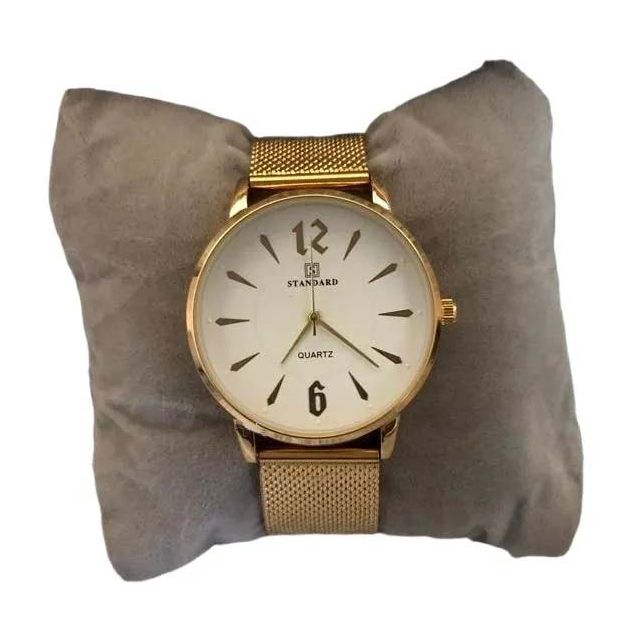 Standard Stainless Steel Quartz Analog Wrist Watch For Women - White/Golden || Sold By Watch House