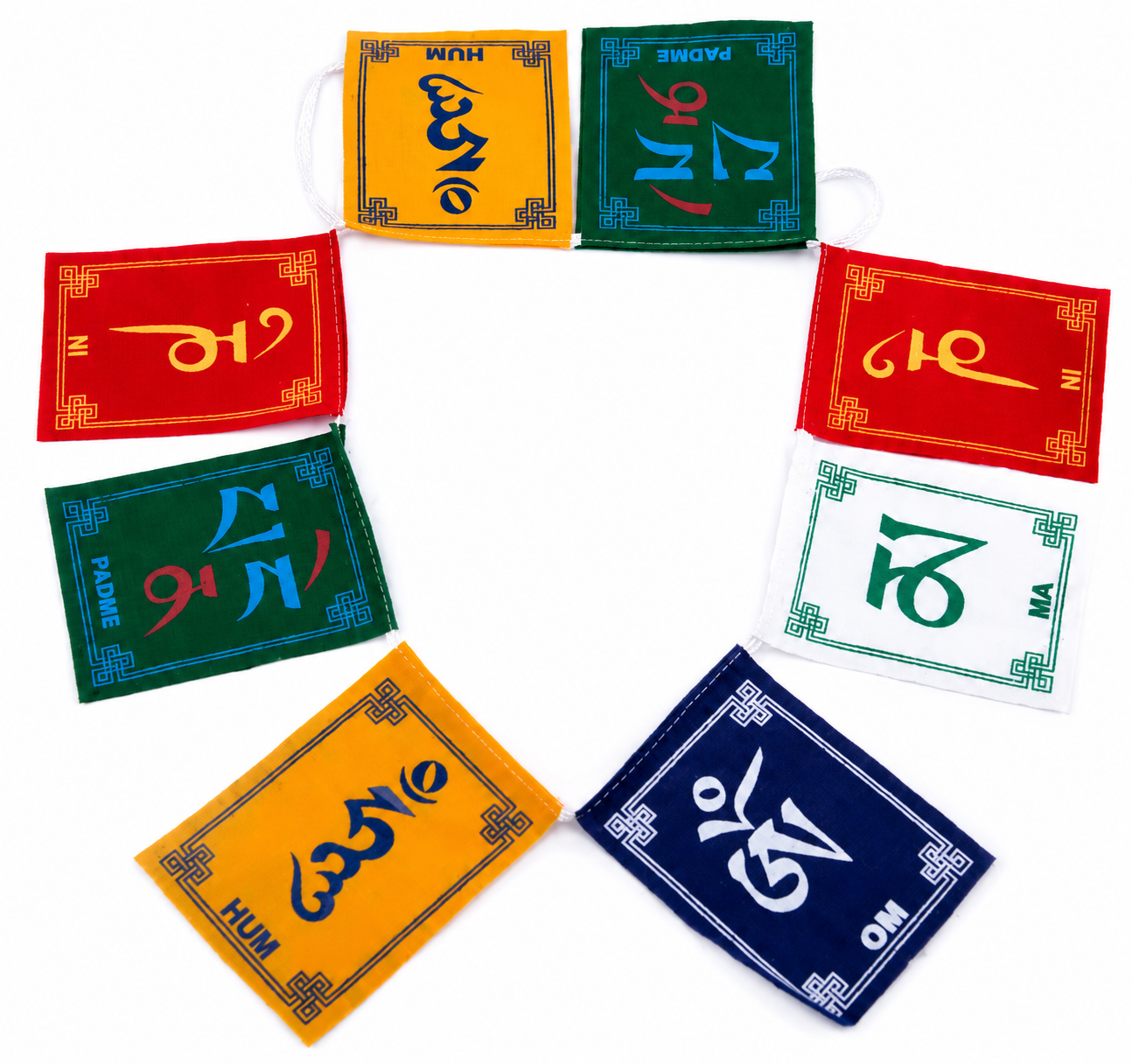 Om Mani Velvet Prayer Flags-Small