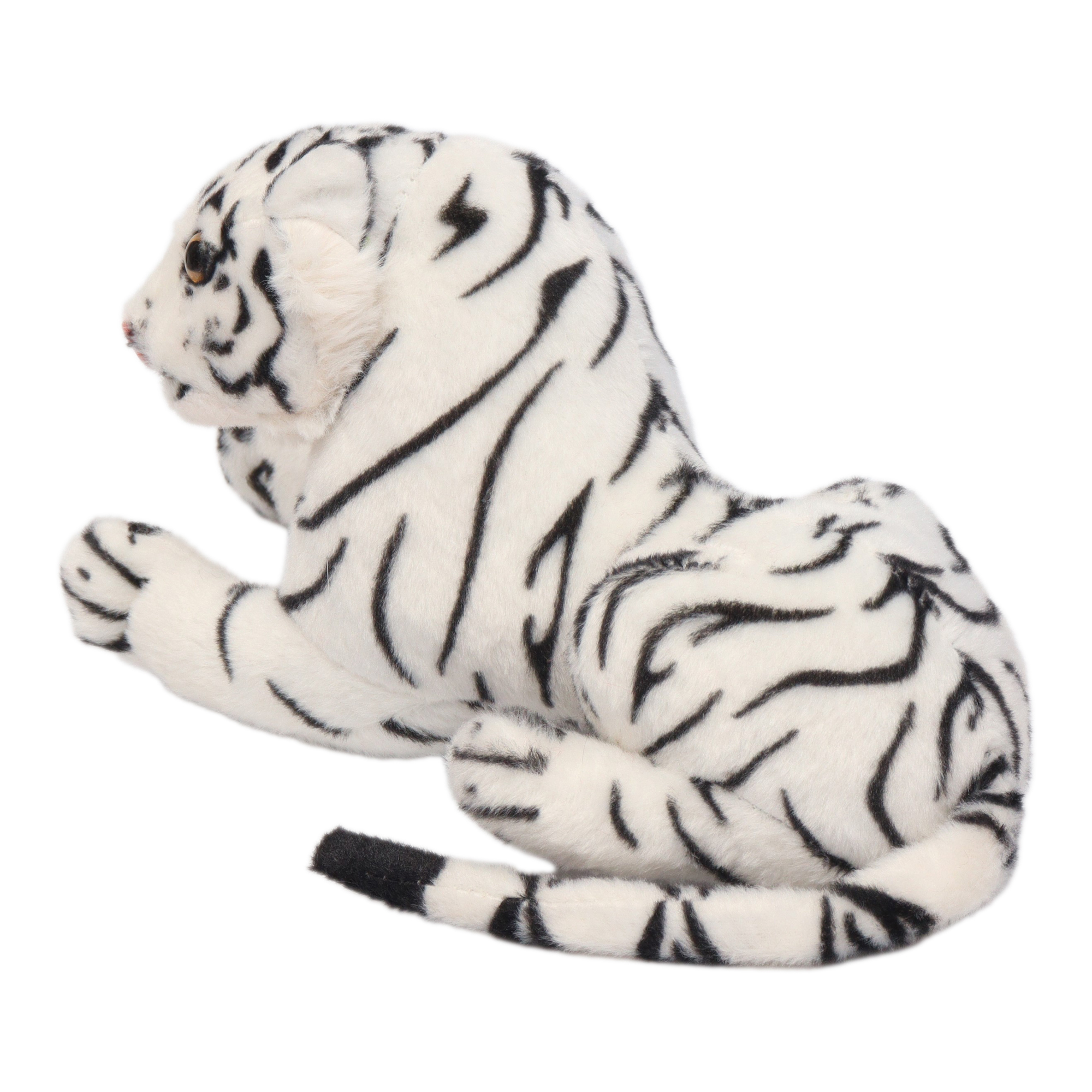 Lifelike Tiger Plush Toy Small - Realistic Soft Wild Animal Simulation Doll for Kids - White and Brown Tiger Stuffed Animal - Premium Quality Birthday Gift - 1 Piece