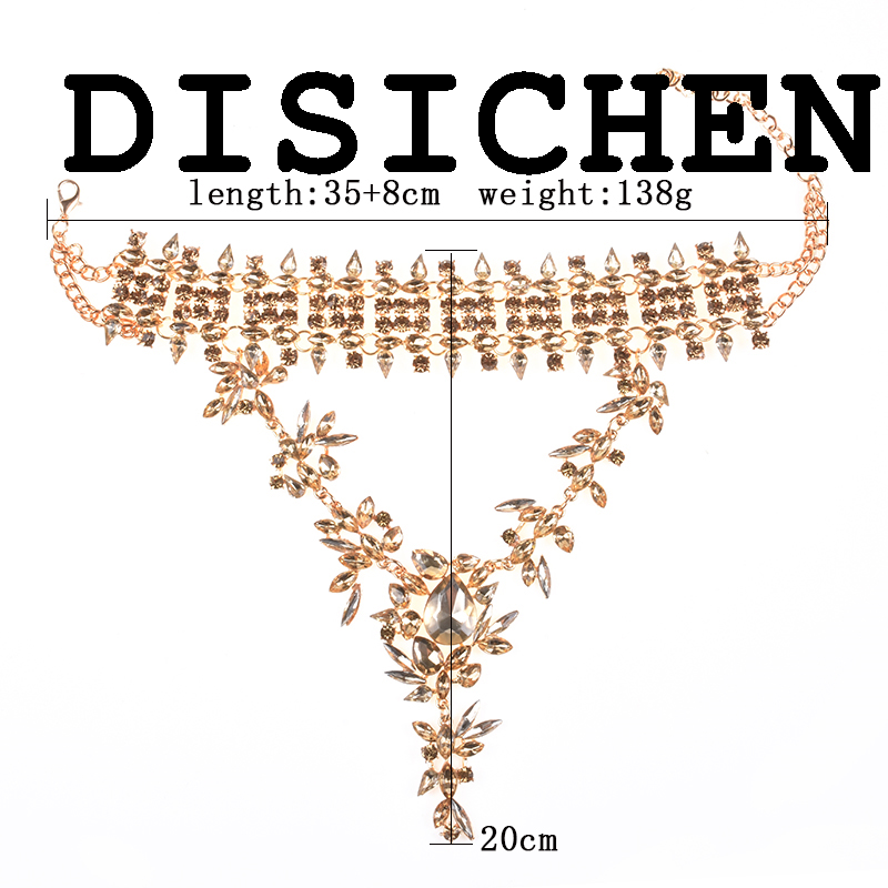 DISICHEN New style 2024 New ZA Fashion Crystal Rhinestone Choker Necklace Women Indian Maxi Long Statement Pendant Necklace Charm Jewelry
