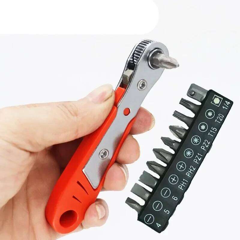 Right Angle Ratchet Wrench Screwdriver Socket Nut Set Metric Screw Driver Bit 1/4 Hexagon Handle Drive Torx Slot Hand Tool 90