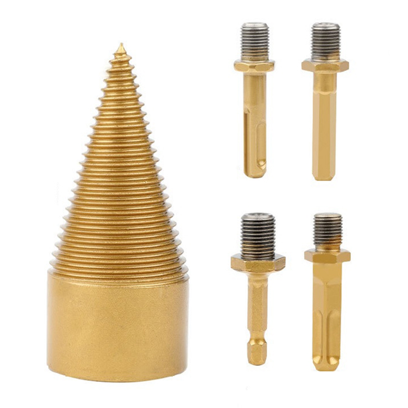 5Pcs Drill Bit Removable Cones Kindling Wood Splitting Logs Bits Heavy Duty Electric Drills Durable